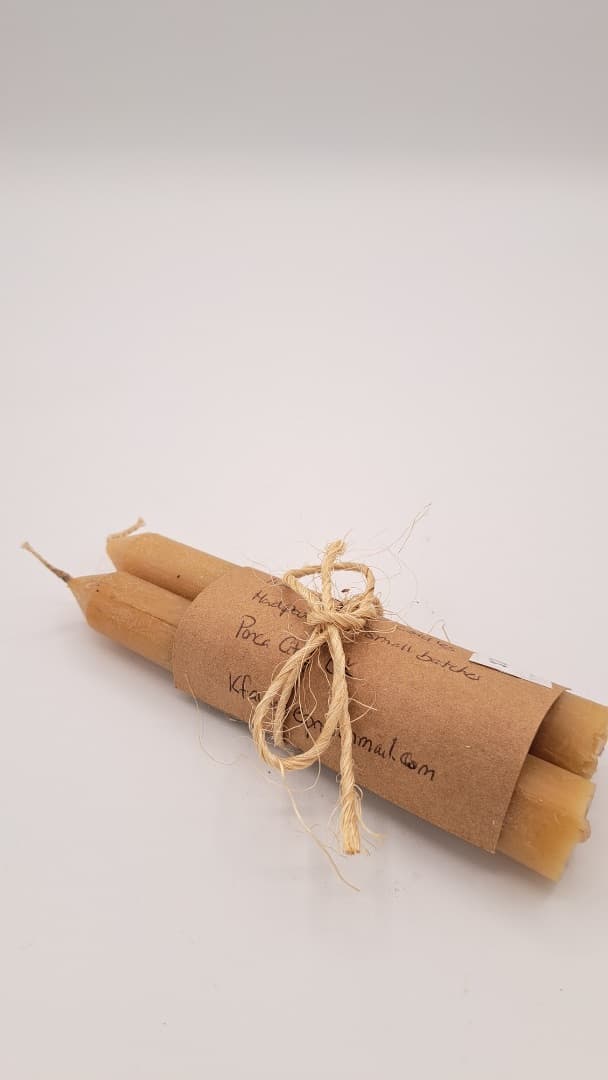 Kathleens Beeswax Goods 020 Taper Candles, 6"