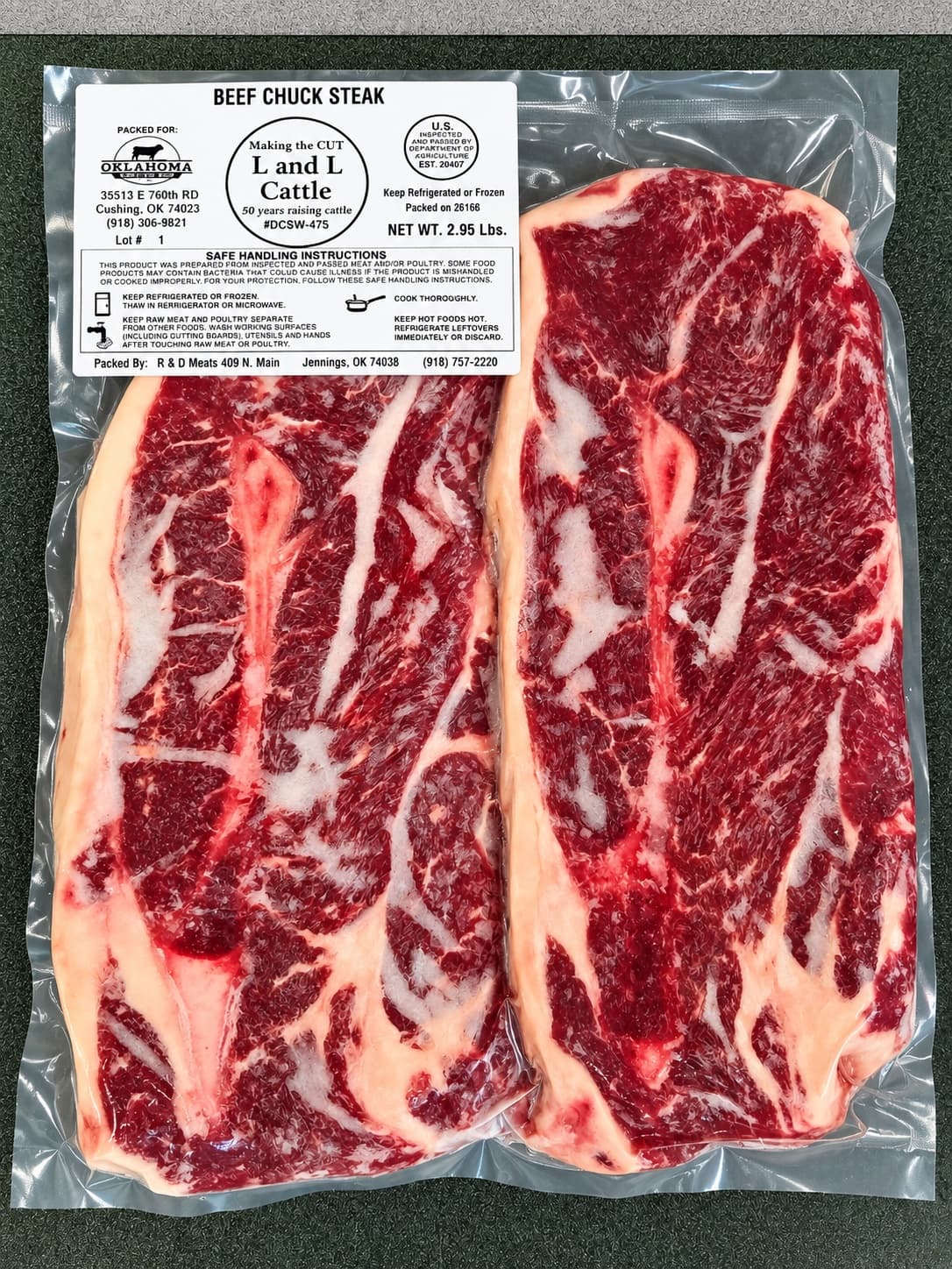 Chuck Steak - L & L Packaged Beef