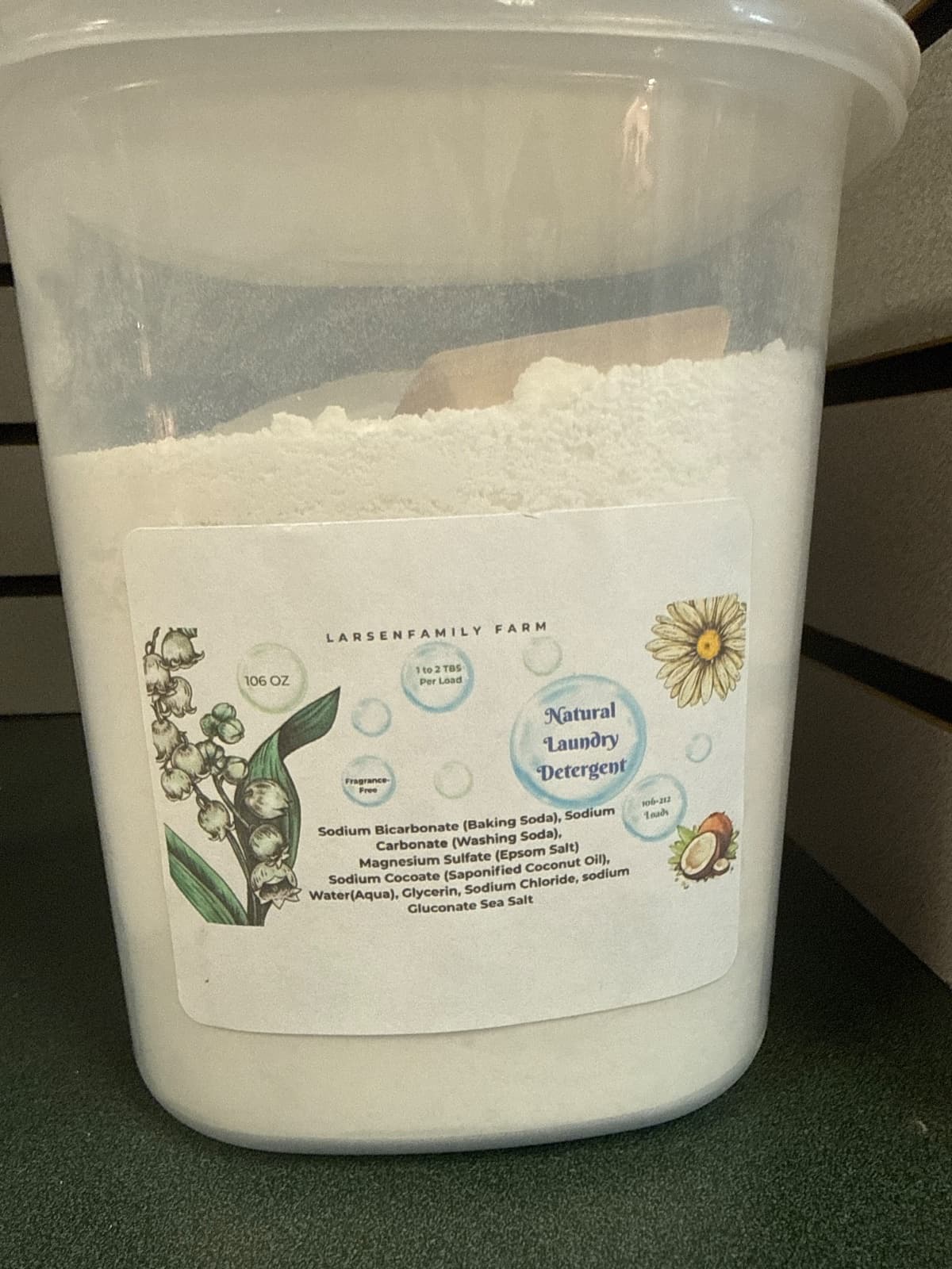 Fragrance Free Tub Laundry Detergent, 106 OZ